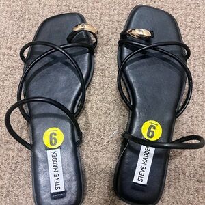 Steve Madden Elegant Black Strappy  Sandals- Size 9